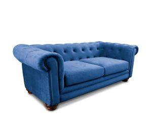 SOFA FLORENCIA 3C TELA VELVET AZUL PETROLEO