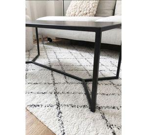 Mesa Centro / Arrimo Gotha Metálica Negro 120x50x40 Hecho a Mano