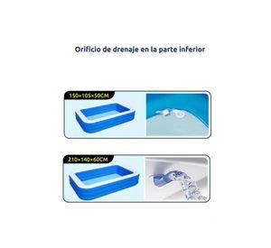 Piscina inflable rectangular + inflador 210x140x60 cm azul