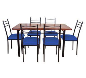 COMEDOR RANCO 6 SILLAS AZUL