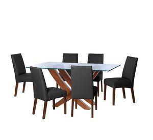 Juego De Comedor Alicante 6 Sillas Cadiz Pu Negro