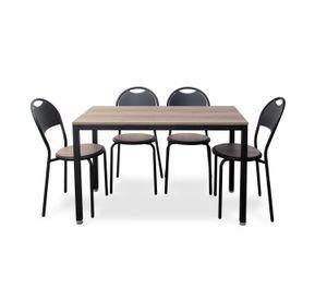 Mesa Comedor 6 Personas Silla A-Luz Negra