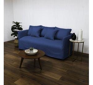 Sofá Dua Chenille Azul 3C