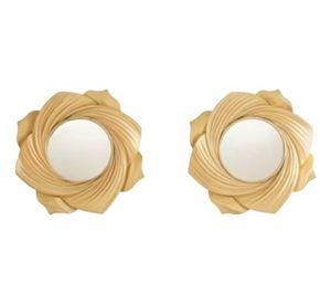 Set 2 Espejo Decorativo Pared Pétalo Flor Remolino Jhn