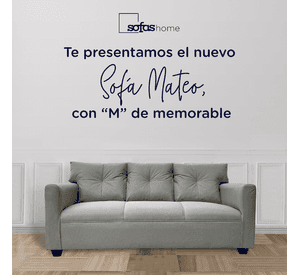 Sofá Mateo Chenille Gris Pata Plastica 3C