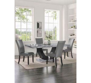 Juego de Comedor 4 sillas Moderno Moon Mármol Gris