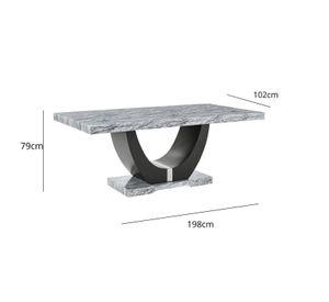 Juego de Comedor 4 sillas Moderno Moon Mármol Gris