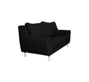 Sofá Lenora Chenille Tipo Lino Negro 2C
