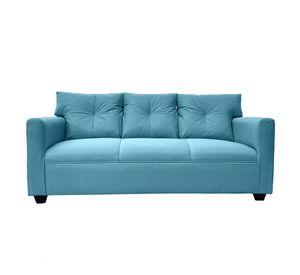 Sofá Mateo Chenille Turquesa Pata Plastica 3C