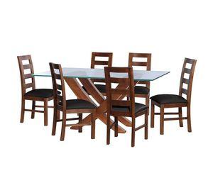 Juego De Comedor Alicante 6 Sillas Granada  Pu Negro