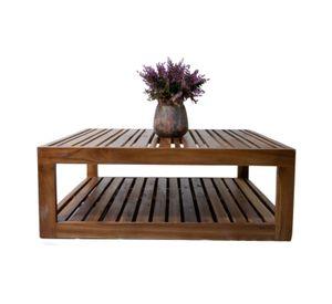 Mesa De Centro Madera De Teca 96 x 96 x 36 cm
