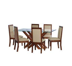 Juego De Comedor Merida 6 Sillas Girona Pu Beige