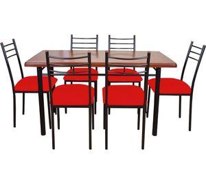 COMEDOR RANCO 6 SILLAS ROJO