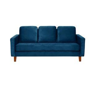 SOFA VENECIA 3C TELA VELVET AZUL PETROLEO