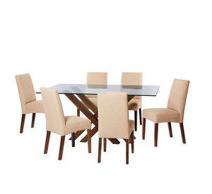 Juego De Comedor Merida 6 Sillas Cadiz Lino Natural