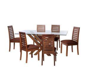 Juego De Comedor Merida 6 Sillas Tenerife Pu Chocolate
