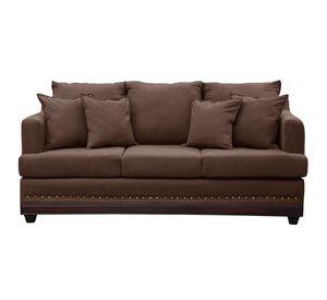 Sofa 3c Estambul tachas Tela Chocolat220 X 90 X 95