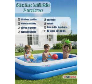 Piscina Inflable Rectangular 200x120x40 CM Color Azul
