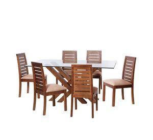 Juego De Comedor Merida 6 Sillas Tenerife  Cuero Kentucky &nbsp;Beige