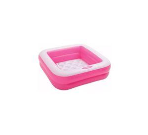 Piscina inflable cuadrada rosada