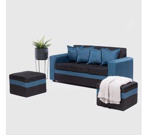SOFA PARIS 2 POUF AZUL NEGRO