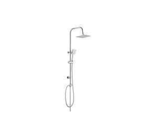 Columna Ducha Plato Llave Monomando 2 en 1 Moderno Cuadrado