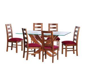 Juego De Comedor Alicante 6 Sillas Granada  Tela Velvet Burdeo