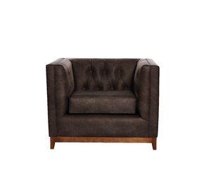 Sofa Roma 1 Cuerpo Capitoné Cuero Colorado Marron