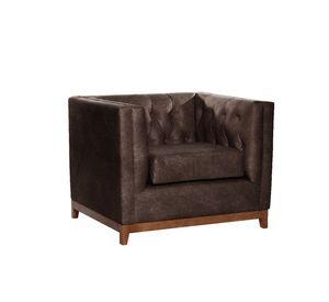 Sofa Roma 1 Cuerpo Capitoné Cuero Colorado Marron