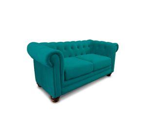 SOFA FLORENCIA 2C TELA VELVET TURQUESA
