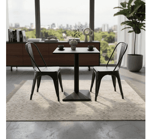 Juego De Mesa Melamina 60x60 + 2 Sillas Tolix Negras