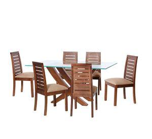 Juego De Comedor Alicante 6 Sillas Tenerife  Cuero Kentucky &nbsp;Beige