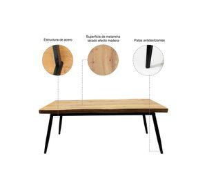 Mesa de centro 40x60x120 Metal Madera