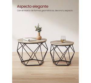 Set Mesa De Centro Base Hexagonal Gris