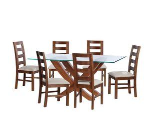 Juego De Comedor Alicante 6 Sillas Granada Lino Blanco