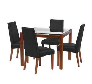 Juego De Comedor Barcelona 1000X1000 S/Cadiz Cuero Negro