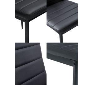 Comedor Bristol Mesa 75x70x120 4 Sillas Pu Negro