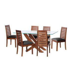Juego De Comedor Alicante 6 Sillas Tenerife Tela Velvet Negro