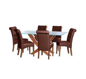 Juego De Comedor Alicante 6 Sillas Oviedo Pu Chocolate