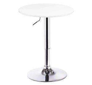 Mesa de Bar Altura Regulable 80cm Diámetro Blanca