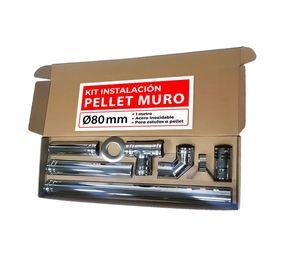 Kit Instalación Estufa A Pellet Inox Muro 80mm