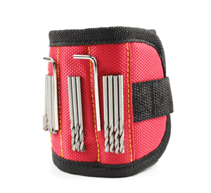 Pulsera Muñequera Magnética Herramienta Clavos Rojo