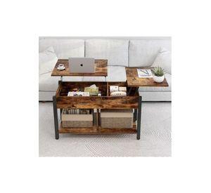 Mesa de Centro Elevable - Para Living, 110 x 49 x 48 cm, Marrón Oscuro