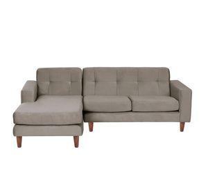 Sofa Chaiselong Izq Salerno Tela  Velvet  Gris