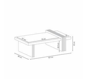 Mesa de centro Praga Freijo-Pretto 107x60x33 cm