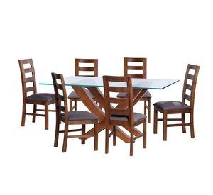 Juego De Comedor Alicante 6 Sillas Granada Lino Gris Oscuro
