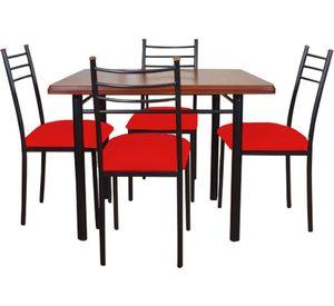 COMEDOR RANCO 4 SILLAS ROJO