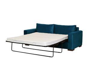 Sofa Cama Livorno 2Pl Tela Velvet Azul Petroleo