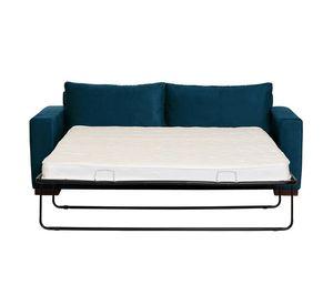 Sofa Cama Livorno 2Pl Tela Velvet Azul Petroleo