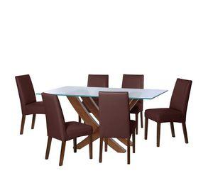 Juego De Comedor Alicante 6 Sillas Cadiz Pu Chocolate